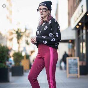 POP Fit Leggings High-Waisted Pink Like New Size 2 two tone pockets high waisted